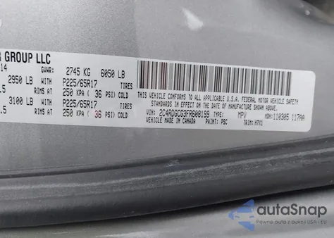 2015 Dodge Grand Caravan Sxt from USA, damaged, VIN 2C4RDGCG3FR608199